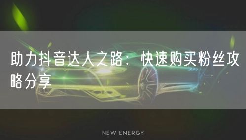 助力抖音达人之路：快速购买粉丝攻略分享