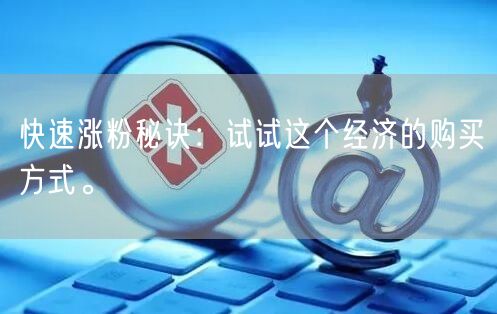 快速涨粉秘诀：试试这个经济的购买方式。