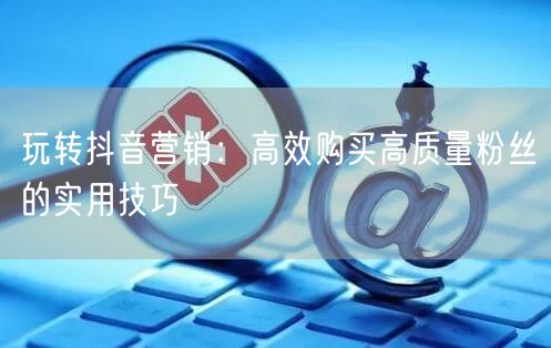 玩转抖音营销：高效购买高质量粉丝的实用技巧