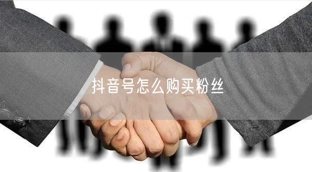 抖音号怎么购买粉丝
