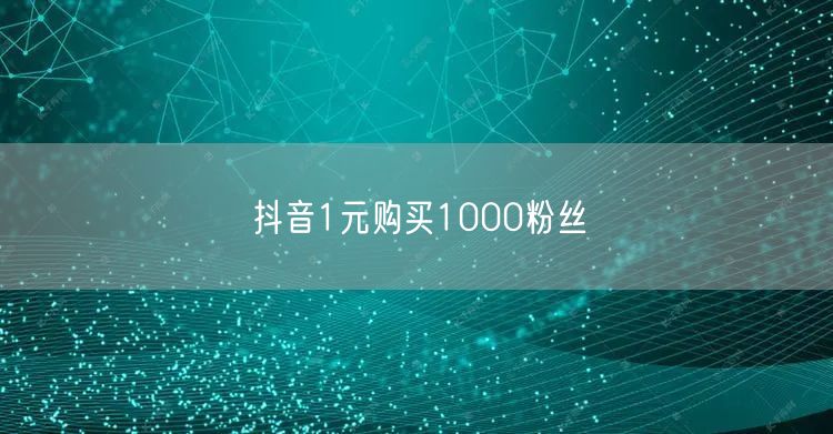 抖音1元购买1000粉丝