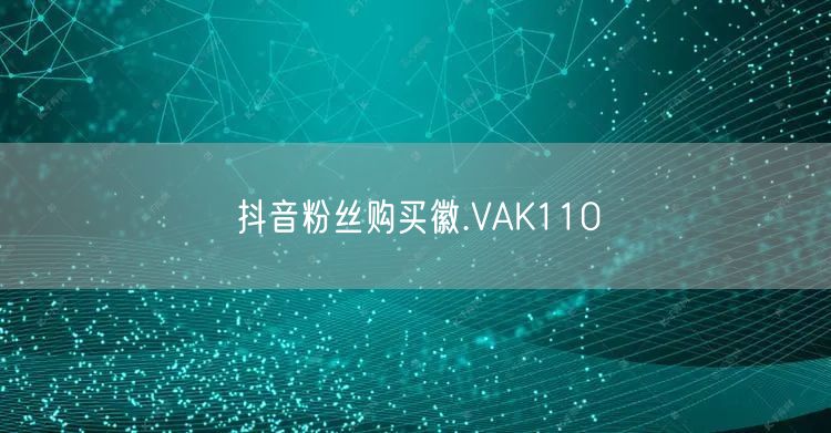 抖音粉丝购买徽.VAK110