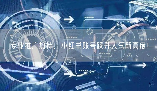 专业推广加持，小红书账号跃升人气新高度！