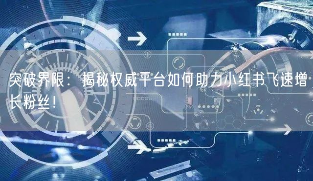 突破界限：揭秘权威平台如何助力小红书飞速增长粉丝！