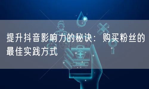提升抖音影响力的秘诀：购买粉丝的最佳实践方式