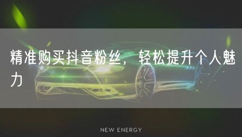 精准购买抖音粉丝，轻松提升个人魅力