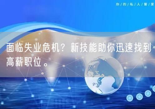 面临失业危机？新技能助你迅速找到高薪职位。