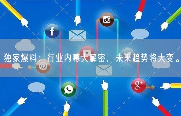 独家爆料：行业内幕大解密，未来趋势将大变。