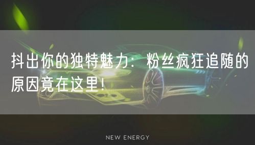 抖出你的独特魅力：粉丝疯狂追随的原因竟在这里！