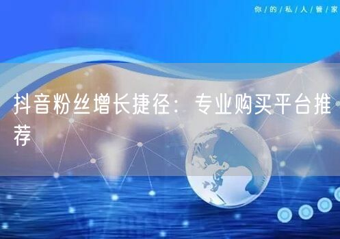 抖音粉丝增长捷径：专业购买平台推荐