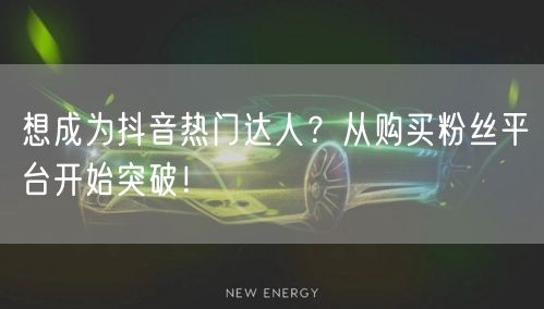 想成为抖音热门达人？从购买粉丝平台开始突破！