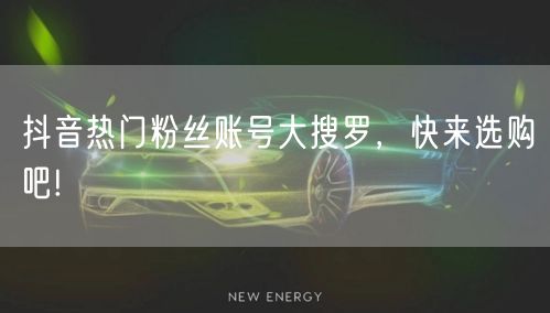 抖音热门粉丝账号大搜罗,快来选购吧!