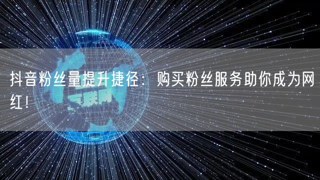 抖音粉丝量提升捷径:购买粉丝服务助你成为网红!