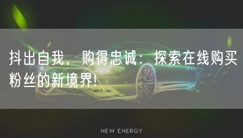 抖出自我,购得忠诚:探索在线购买粉丝的新境界!