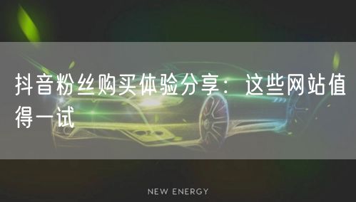 抖音粉丝购买体验分享：这些网站值得一试