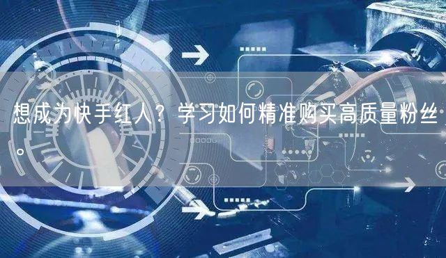 想成为快手红人？学习如何精准购买高质量粉丝。