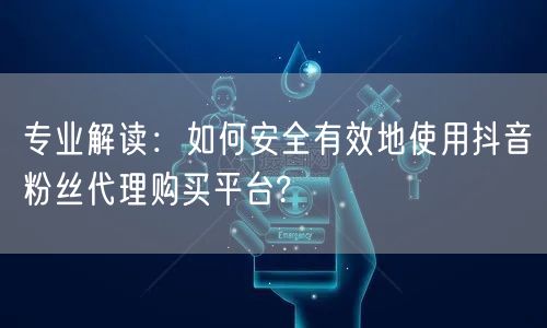 专业解读：如何安全有效地使用抖音粉丝代理购买平台?