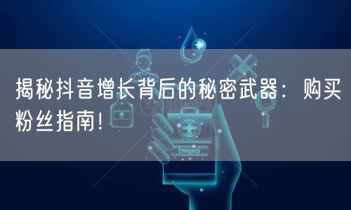 揭秘抖音增长背后的秘密武器:购买粉丝指南!