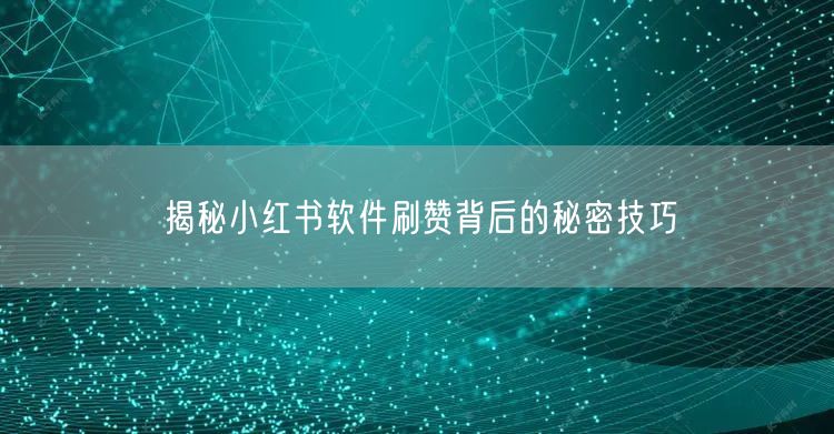 揭秘小红书软件刷赞背后的秘密技巧
