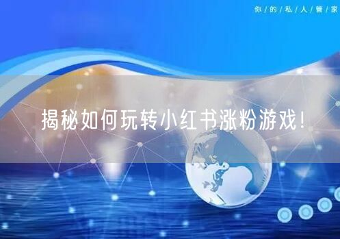揭秘如何玩转小红书涨粉游戏！
