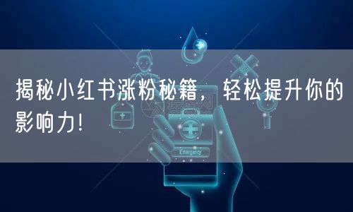 揭秘小红书涨粉秘籍，轻松提升你的影响力！