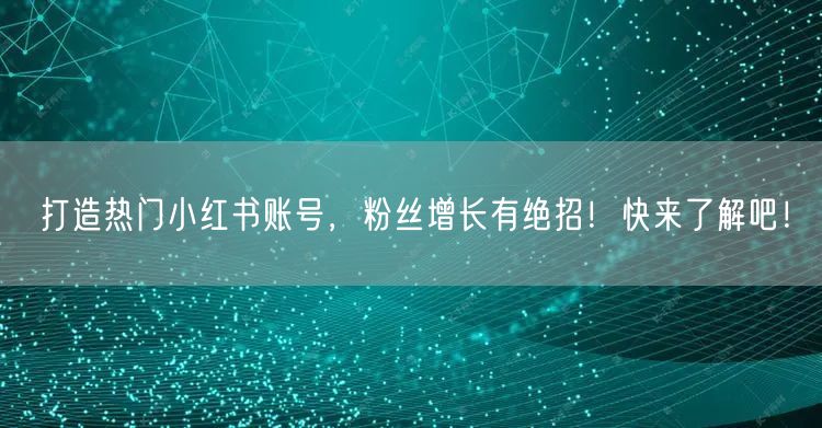 打造热门小红书账号，粉丝增长有绝招！快来了解吧！