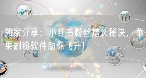 独家分享：小红书粉丝增长秘诀，苹果刷粉软件助你飞升！