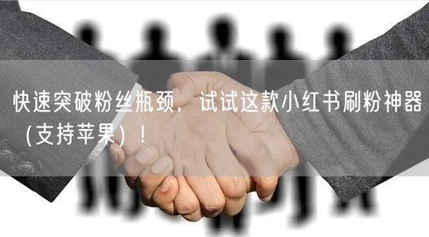 快速突破粉丝瓶颈，试试这款小红书刷粉神器（支持苹果）!