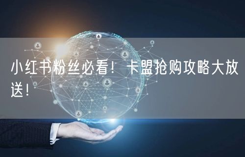 小红书粉丝必看！卡盟抢购攻略大放送！