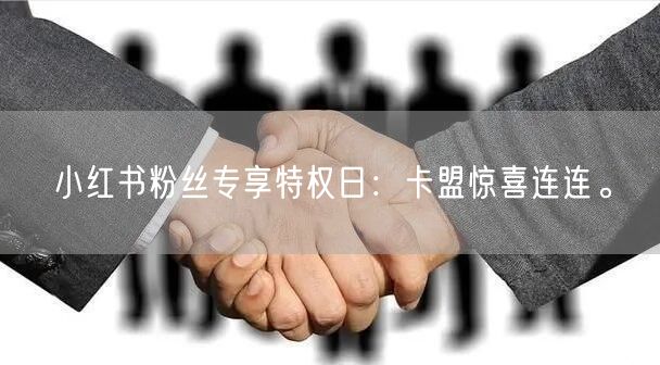 小红书粉丝专享特权日：卡盟惊喜连连。