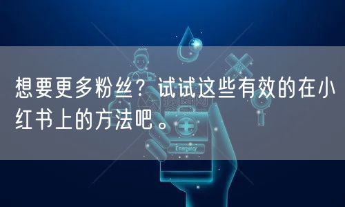 想要更多粉丝？试试这些有效的在小红书上的方法吧。
