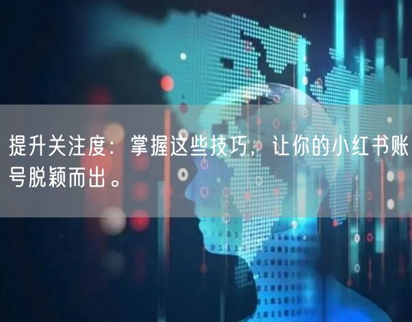 提升关注度：掌握这些技巧，让你的小红书账号脱颖而出。
