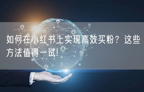 如何在小红书上实现高效买粉？这些方法值得一试!