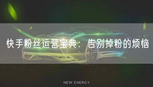 快手粉丝运营宝典：告别掉粉的烦恼