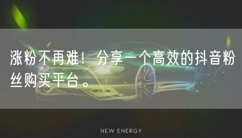 涨粉不再难！分享一个高效的抖音粉丝购买平台。