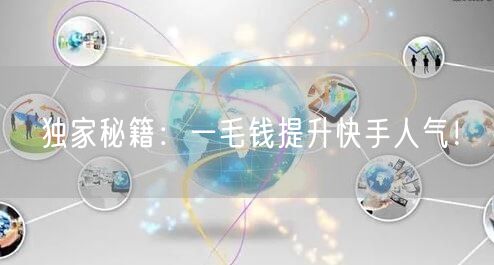 独家秘籍：一毛钱提升快手人气！