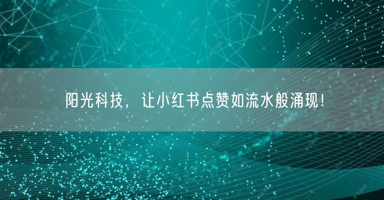 阳光科技，让小红书点赞如流水般涌现！