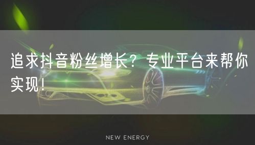 追求抖音粉丝增长？专业平台来帮你实现！