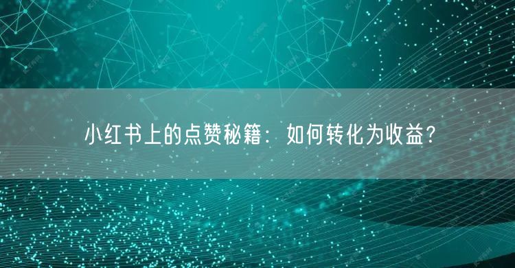小红书上的点赞秘籍：如何转化为收益？
