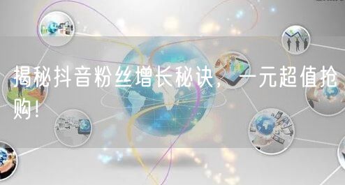 揭秘抖音粉丝增长秘诀，一元超值抢购！