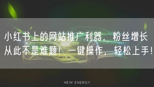 小红书上的网站推广利器，粉丝增长从此不是难题！一键操作，轻松上手！