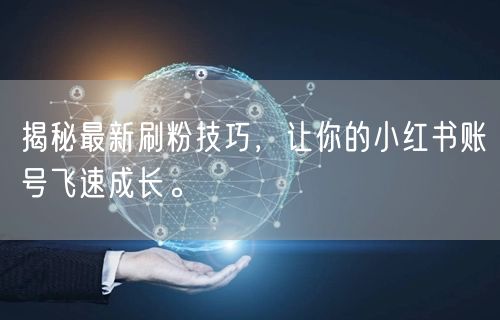 揭秘最新刷粉技巧，让你的小红书账号飞速成长。