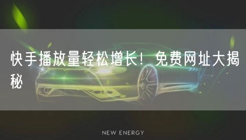 快手播放量轻松增长！免费网址大揭秘