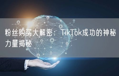 粉丝购买大解密：TikTok成功的神秘力量揭秘