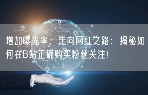 增加曝光率，走向网红之路：揭秘如何在B站正确购买粉丝关注！