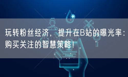 玩转粉丝经济，提升在B站的曝光率：购买关注的智慧策略！