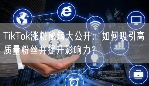 TikTok涨粉秘籍大公开：如何吸引高质量粉丝并提升影响力？
