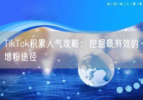 TikTok积累人气攻略：挖掘最有效的增粉途径