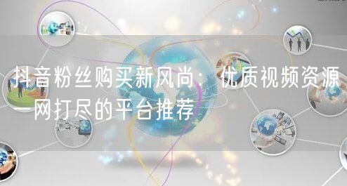 抖音粉丝购买新风尚：优质视频资源一网打尽的平台推荐
