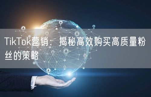 TikTok营销：揭秘高效购买高质量粉丝的策略